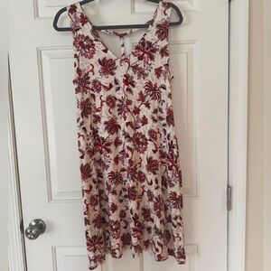 Maurices 24/7 Jersey Knit Floral Crossback Tank Dress, Medium